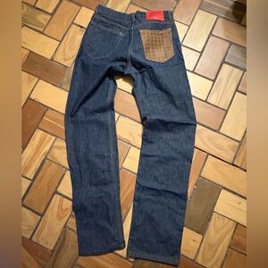 Vintage Stonewood + Bryce denim jeans with leather pocket